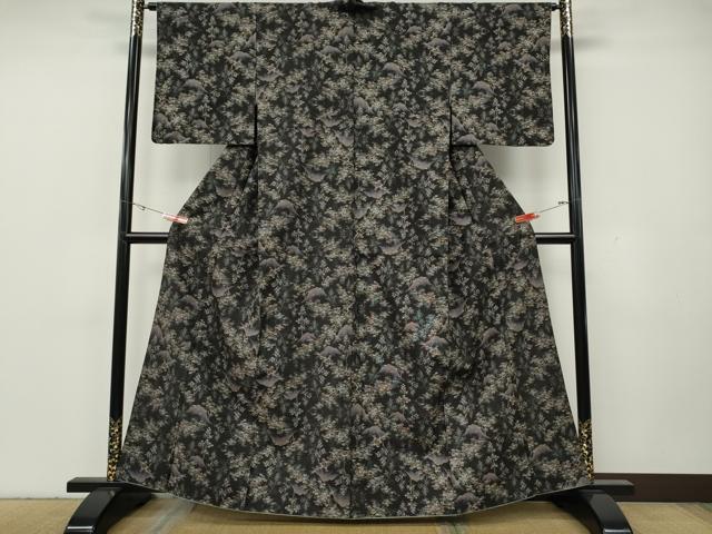 平和屋着物●本場大島紬 9マルキ 遠山草木文 正絹 逸品 CABH2539ut