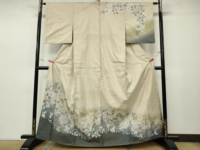 平和屋着物●訪問着 本場染大島紬 辻が花 正絹 逸品 CABH2546ut