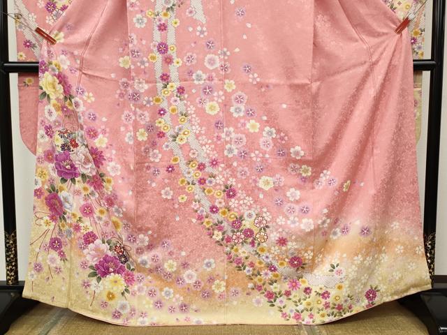 平和屋着物●豪華振袖 刺繍 花鞠文 暈し染め 金彩 正絹 逸品 CABH2547ut