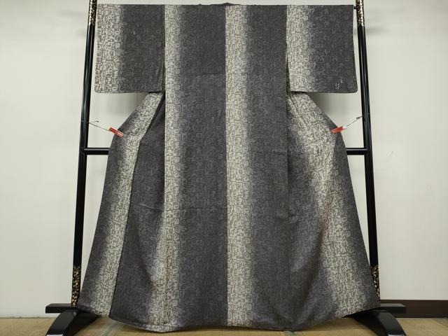 平和屋着物●上質な小紋 市松文字文 暈し染め 正絹 逸品 CABH2552ut