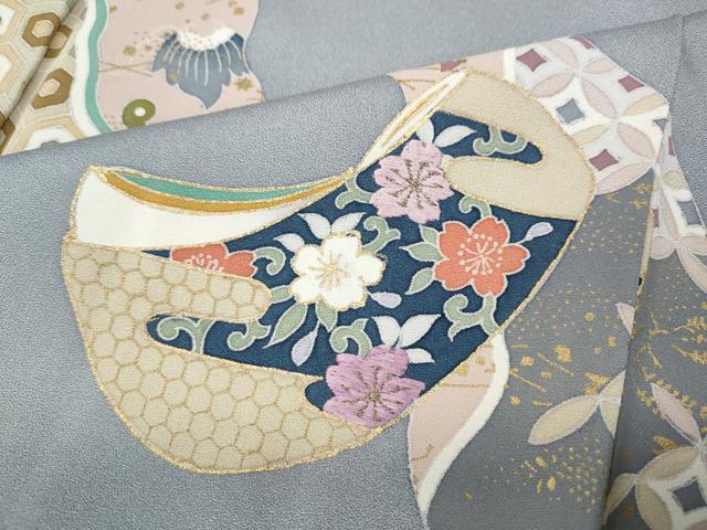 平和屋着物●西陣 京の名門 じゅらく謹製 帝王紫 訪問着 刺繍 道長誰が袖花文 金彩 正絹 逸品 CABH2553ut