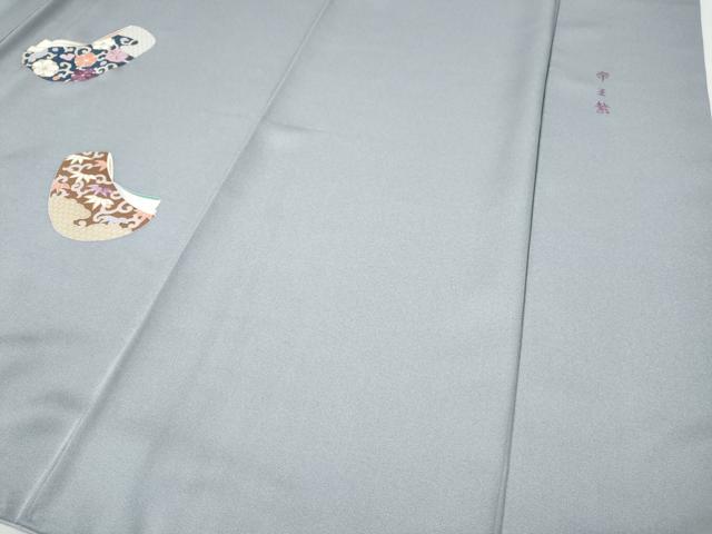 平和屋着物●西陣 京の名門 じゅらく謹製 帝王紫 訪問着 刺繍 道長誰が袖花文 金彩 正絹 逸品 CABH2553ut