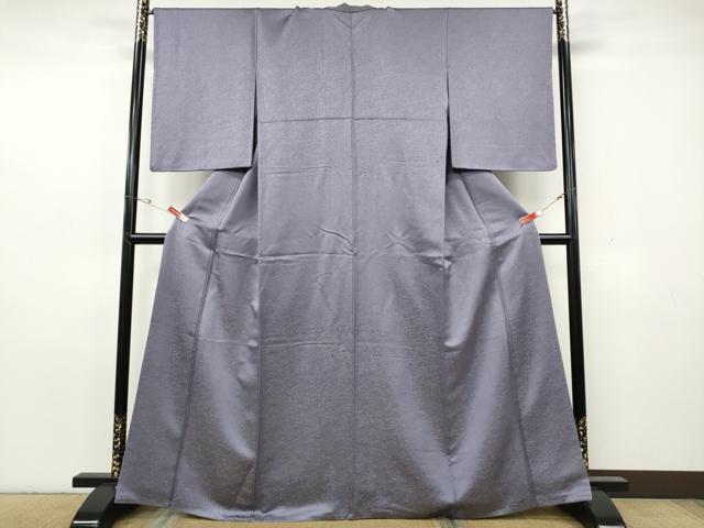 平和屋着物●上質な色無地 草花地紋 紫苑色 金通し地 正絹 逸品 CABH2556ut