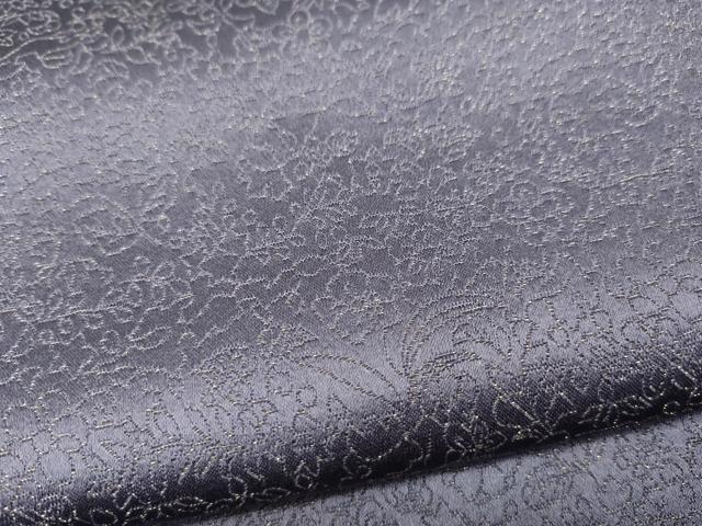 平和屋着物●上質な色無地 草花地紋 紫苑色 金通し地 正絹 逸品 CABH2556ut