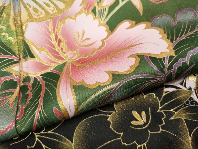 平和屋着物●豪華振袖 花蝶文 暈し染め 金彩 正絹 逸品 CABH2558ut