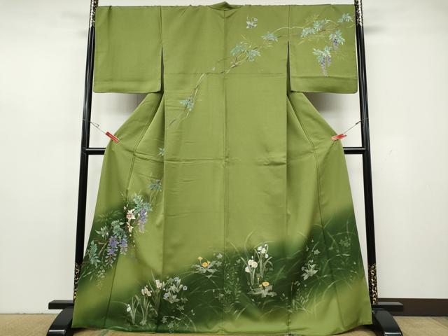 平和屋着物●訪問着 草花文 暈し染め 金彩 正絹 逸品 CABH2560ut