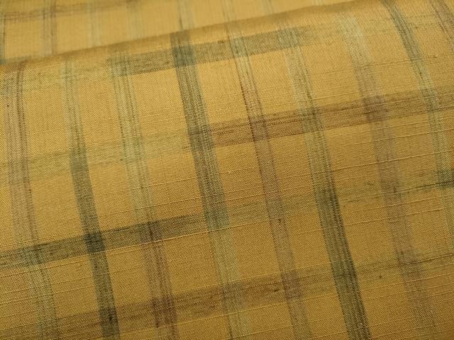 平和屋着物●上質な紬 格子柄 正絹 逸品 CABH2567ut
