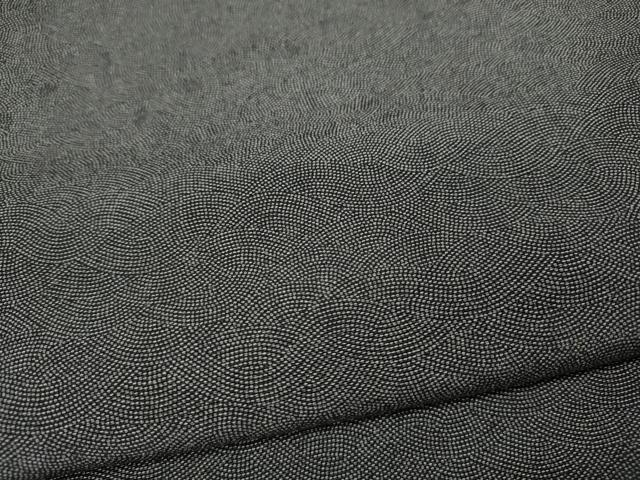 平和屋着物●江戸小紋 作家物 草木染 立波文 黒地 正絹 逸品 CABH2568ut