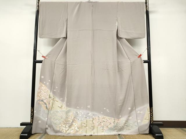 平和屋着物●豪華色留袖 駒刺繍 切嵌花鳥文 金彩 正絹 逸品 CABH2569ut