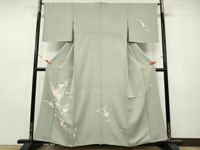 平和屋着物●本加賀友禅作家 南克治 訪問着 枝花文 さが美扱い 正絹 逸品 CABH2570ut