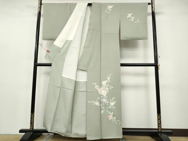 平和屋着物●本加賀友禅作家 南克治 訪問着 枝花文 さが美扱い 正絹 逸品 CABH2570ut