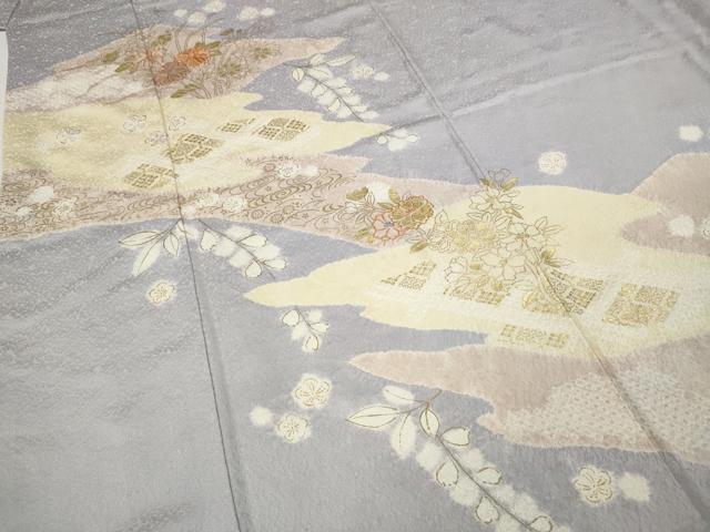 平和屋着物●創業460年・千總 訪問着 駒刺繍 絞り 松皮菱花文 金彩 正絹 逸品 CABH2571ut