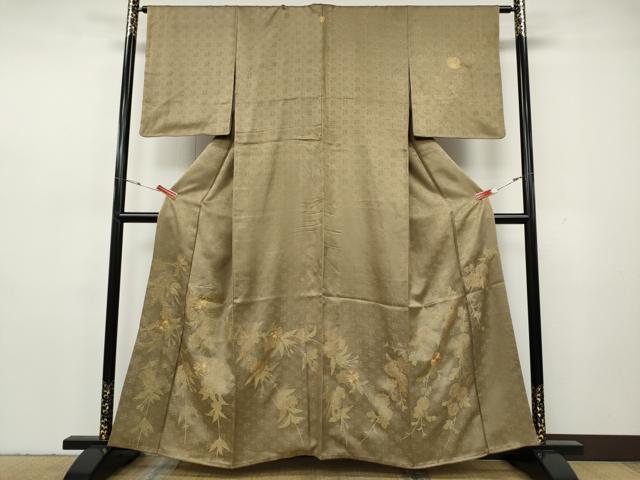 平和屋着物●訪問着 駒刺繍 枝花文 正絹 逸品 CABH2572ut