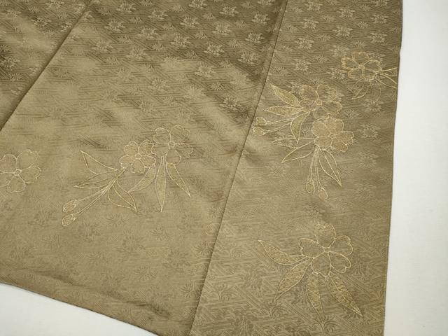 平和屋着物●訪問着 駒刺繍 枝花文 正絹 逸品 CABH2572ut