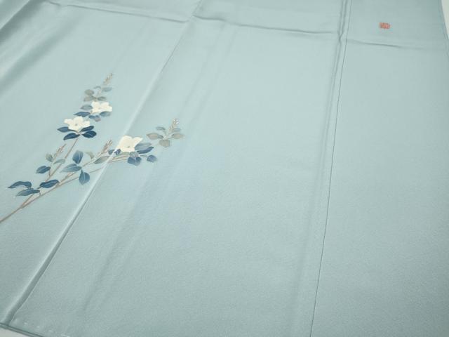 平和屋着物●本加賀友禅作家 鶴見保次 訪問着 枝花文 暈し染め 正絹 逸品 CABH2575ut