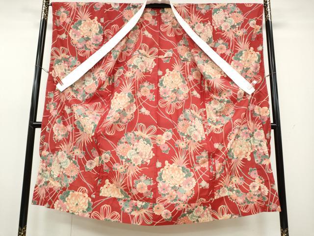 平和屋着物●振袖用長襦袢 無双仕立て 花鞠文 洗える着物 CABH2582ut