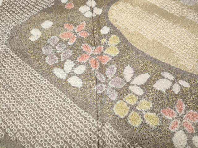 平和屋着物●訪問着 絞り 吉祥花文 金彩 正絹 逸品 CABH2603ut
