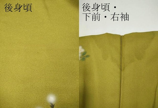 平和屋着物●訪問着 手描き 枝花文 暈し染め 金銀彩 正絹 逸品 CABH2605ut