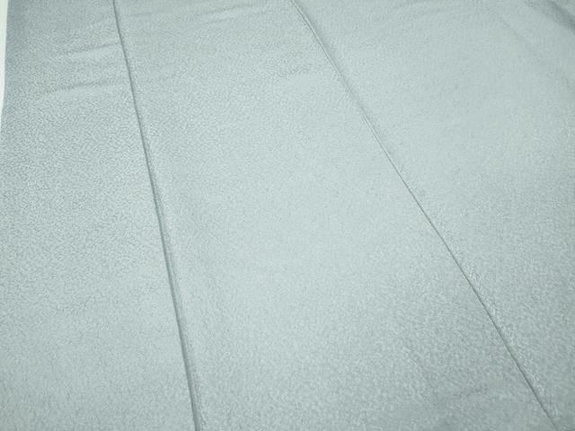 平和屋着物●上質な色無地 堅牢染 霞地紋 水色 反端付き 正絹 逸品 CABH2608ut
