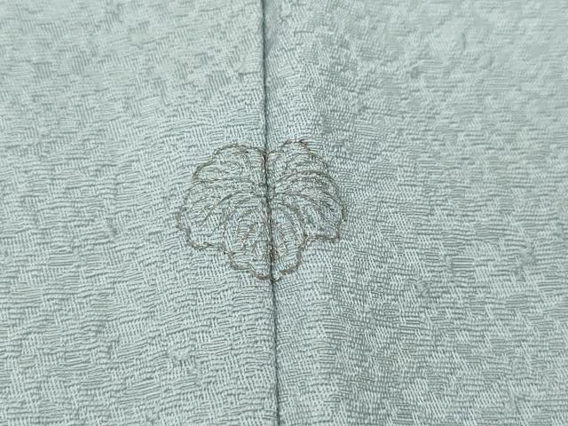平和屋着物●上質な色無地 堅牢染 霞地紋 水色 反端付き 正絹 逸品 CABH2608ut