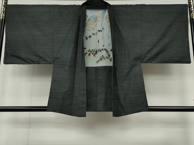 平和屋着物●男性 結城紬 アンサンブル 100亀甲 総詰め 正絹 逸品 CABH2620ut