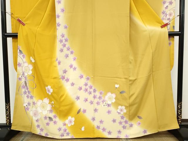 平和屋着物●豪華振袖 駒刺繍 舞花文 暈し染め 正絹 逸品 CABH2628ut
