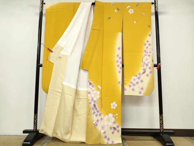 平和屋着物●豪華振袖 駒刺繍 舞花文 暈し染め 正絹 逸品 CABH2628ut