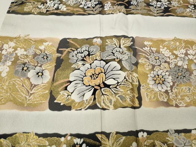 平和屋着物●豪華振袖 横段枝垂れ花文 暈し染め 金彩 正絹 逸品 CABH2633ut