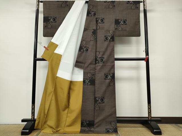 平和屋着物●本場大島紬 9マルキ 舞花文 正絹 逸品 CABH2641ut