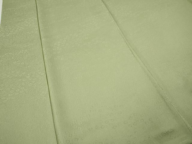 平和屋着物●上質な色無地 草花地紋 抹茶色 正絹 逸品 未使用 CABH2646ut