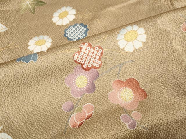 平和屋着物●上質な小紋 舞花文 金彩 正絹 逸品 CABH2672ut