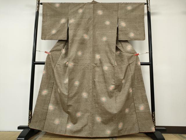 平和屋着物●小千谷紬 舞花文 正絹 逸品 CABH2673ut