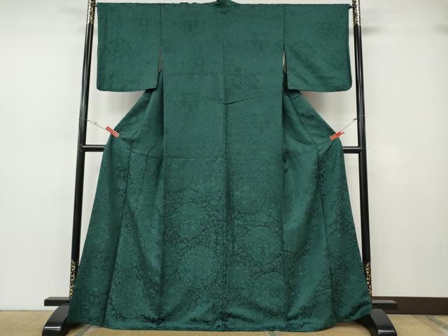 平和屋着物●上質なお召 花鳥文 正絹 逸品 CABH2675ut