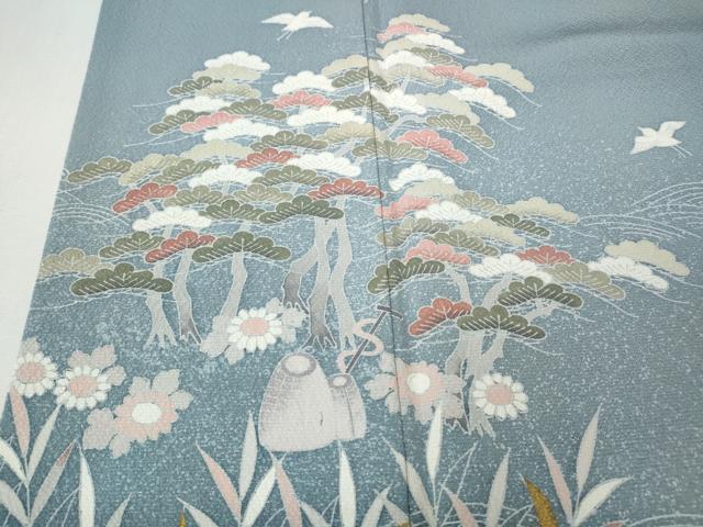 平和屋着物●訪問着 立波飛鳥草花文 暈し染め 金彩 正絹 逸品 CABH2677ut