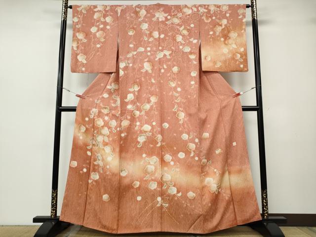 平和屋着物●訪問着 作家物 絞り 枝垂れ花文 暈し染め 金彩 正絹 逸品 CABH2680ut