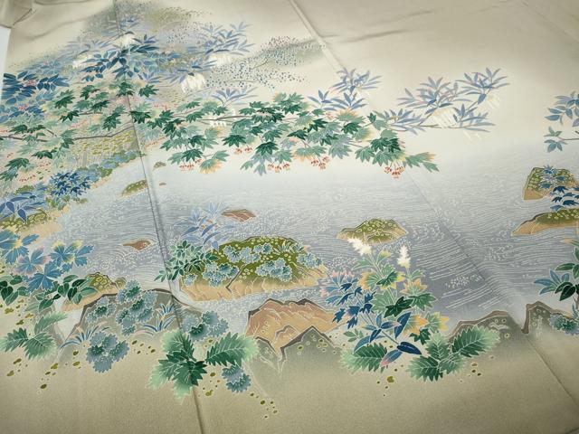 平和屋着物●本加賀友禅作家 浅野冨治男 色留袖 流水枝葉文 暈し染め 正絹 逸品 CABH2686ut