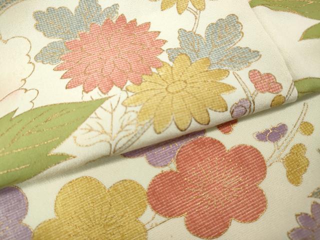平和屋着物●上質な小紋 草花尽くし 金彩 正絹 逸品 CABH2688ut