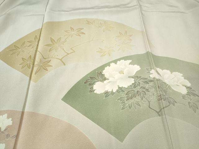 平和屋着物●本加賀友禅作家 由水煌人 訪問着 地紙花文 正絹 逸品 CABH2699ut