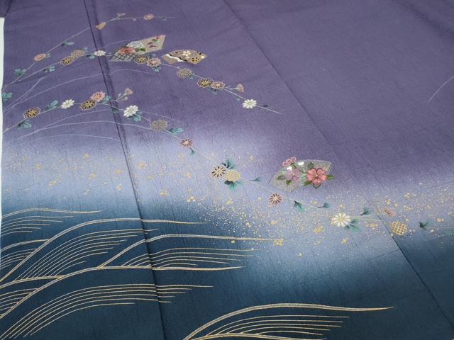 平和屋着物●訪問着 刺繍 地紙花文 暈し染め 金彩 やまと誂製 正絹 逸品 CABH2701ut