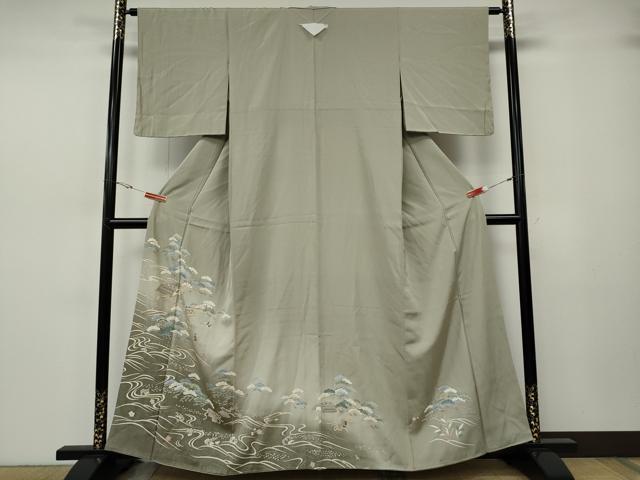 平和屋着物●豪華色留袖 駒刺繍 立波人物風景文 暈し染め 金彩 正絹 逸品 CABH2704ut