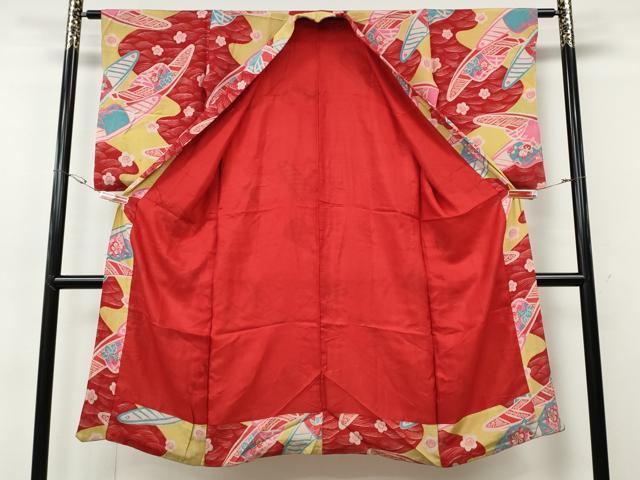 平和屋着物●アンティーク 大正ロマン 長襦袢 袷 船花文 正絹 逸品 CABH2707ut