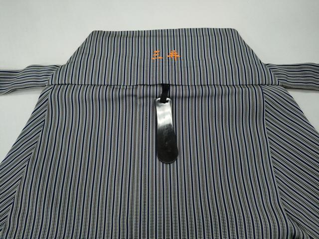 平和屋着物●男性 馬乗り袴 瑞祥平 縞 反端付き 正絹 逸品 CABH2714ut