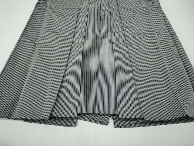 平和屋着物●男性 馬乗り袴 瑞祥平 縞 反端付き 正絹 逸品 CABH2714ut