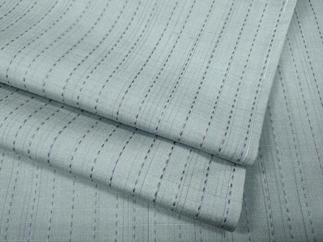 平和屋着物●男性 紬 刺し子 縞 正絹 逸品 CABH2717ut