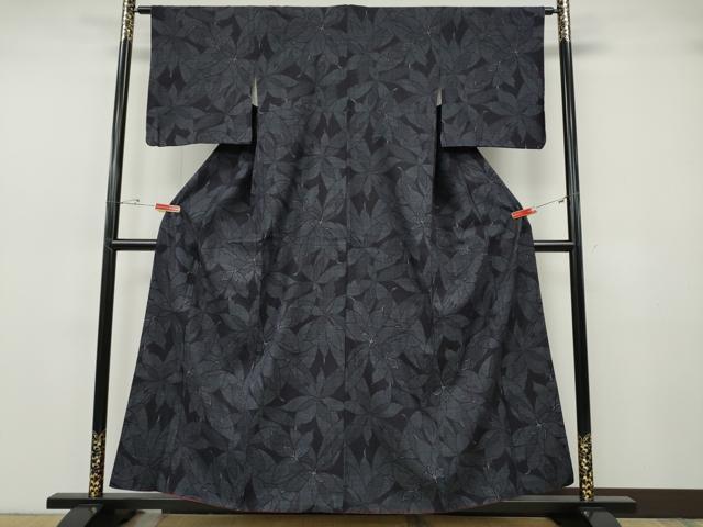 平和屋着物●本場結城紬 重要無形文化財 100亀甲 舞花文 正絹 逸品 CABH2718ut