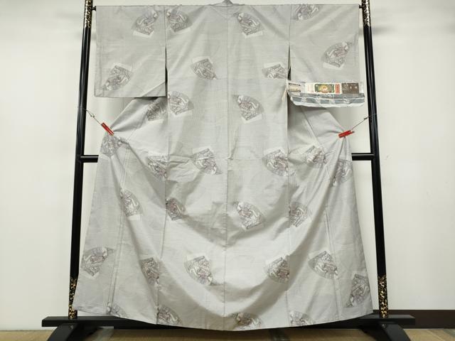 平和屋着物●本場大島紬 白大島 7マルキ ひめやかに 手絣 浦口ハツミ作 藤絹織物謹製 証紙付き 正絹 逸品 CABH2720ut