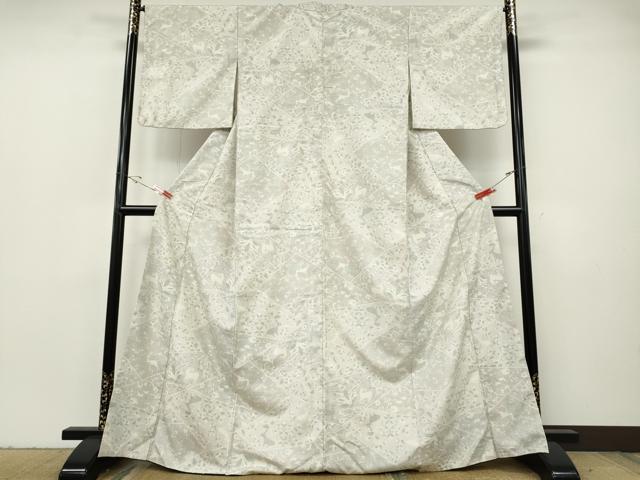平和屋着物●上質な紬 切嵌動物草花文 正絹 逸品 CABH2731ut
