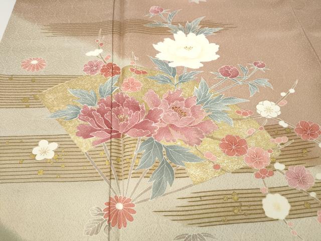 平和屋着物●豪華色留袖 扇面花文 暈し染め 金彩 正絹 逸品 CABH2734ut