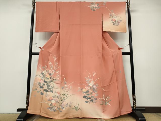 平和屋着物●訪問着 友禅 作家物 草花文 暈し染め 正絹 逸品 CABH2739ut