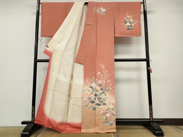 平和屋着物●訪問着 友禅 作家物 草花文 暈し染め 正絹 逸品 CABH2739ut